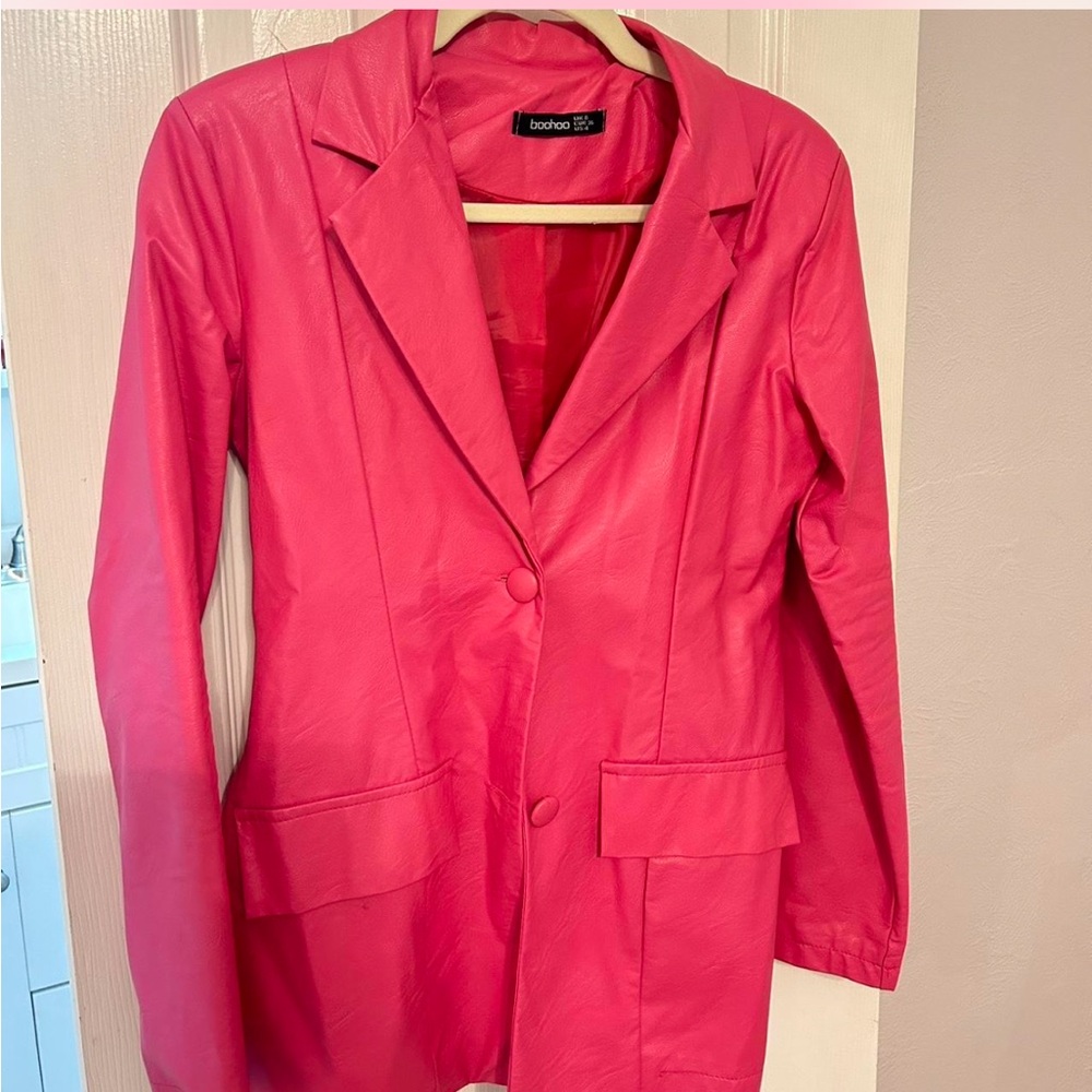 Boohoo Pink Tailored Blazer Jacket